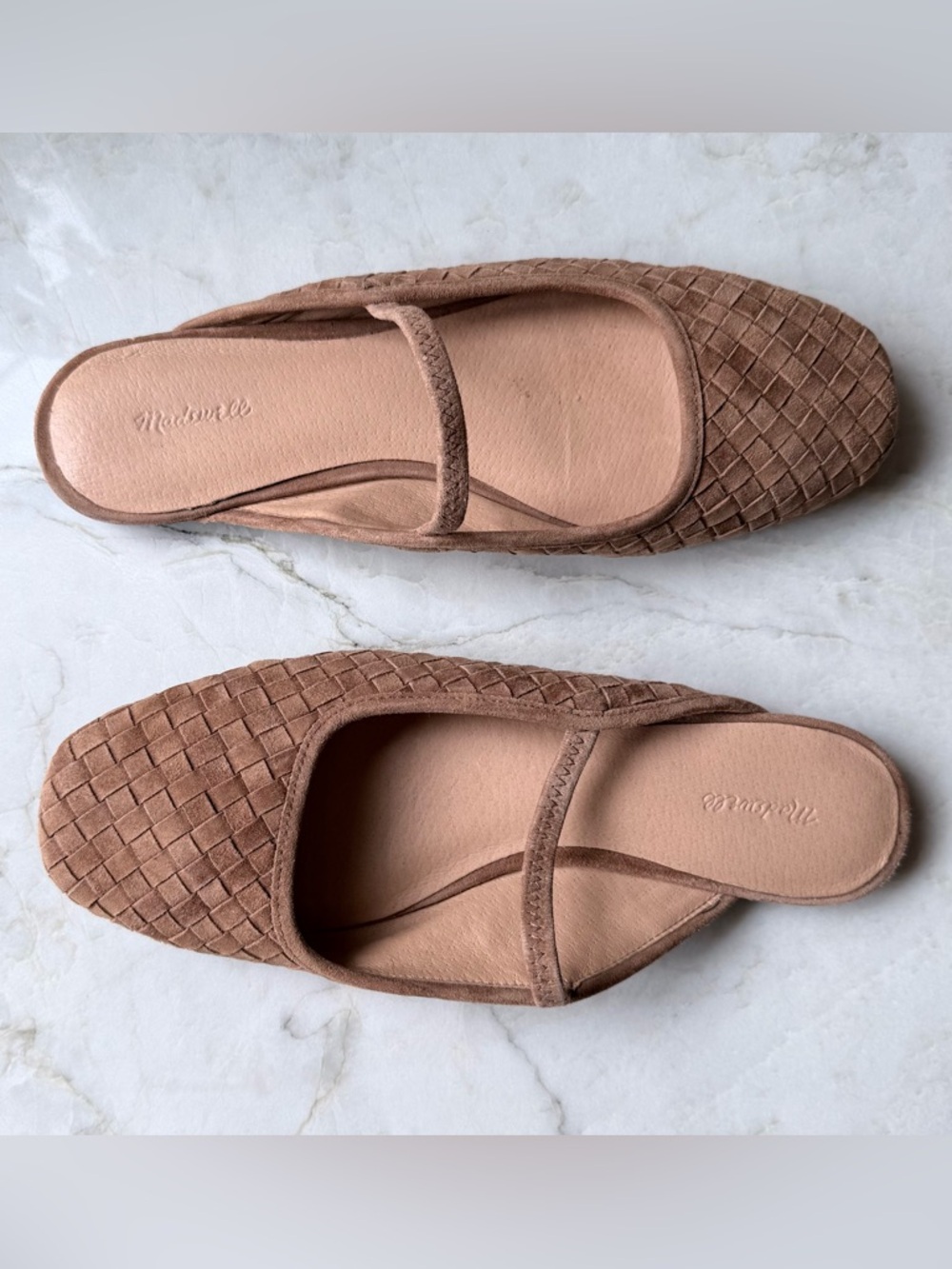 EUC Madewell Woven Suede Mary Jane Flats in Cognac Brown w/Box - Picture 6 of 8